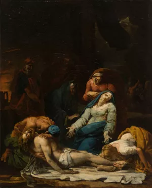 Le Christ descendu de la Croix by Alexandre-Charles Guillemot Oil Painting