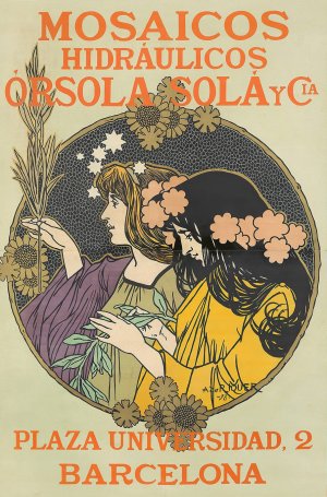 Mosaicos Hidraulicos Òrsola Sola y Cia by Alexandre De Riquer Oil Painting