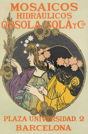 Mosaicos Hidraulicos Òrsola Sola y Cia Oil painting by Alexandre De Riquer