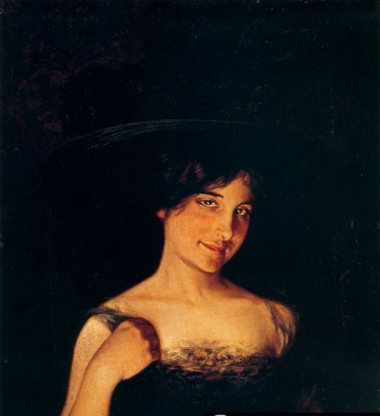Main Product Photo of Retrato de Mujer Painting by Alexandre De Riquer
