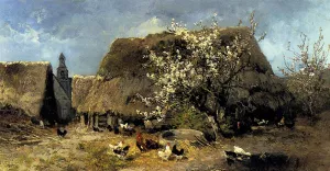 Paysage by Alexandre Defaux Oil Painting