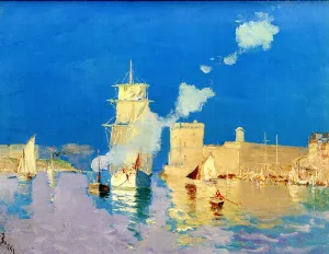 Entering the Port of Marseilles Oil painting by Alexandre-Denis Abel De Pujol