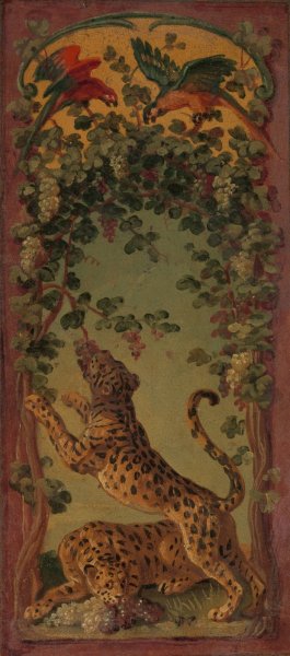 Panthers of Bacchus Eating Grapes by Alexandre Francois Desportes Oil Painting
