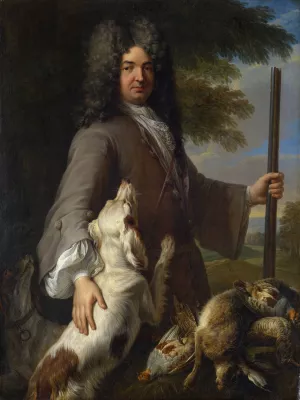 Portrait Of A Hunter by Alexandre Francois Desportes Oil Painting