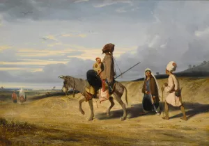 A Desert Passage by Alexandre-Gabriel Decamps Oil Painting