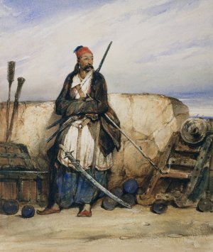 A Turkish Gunner by Alexandre-Gabriel Decamps Oil Painting