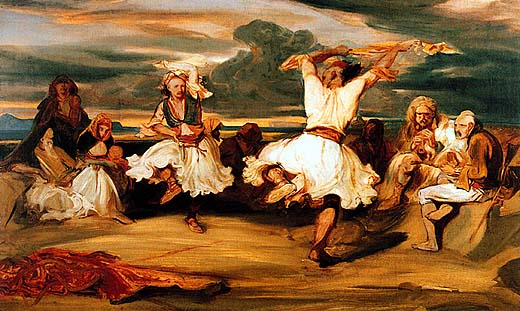 Main Product Photo of Albanian Dancers Painting by Alexandre-Gabriel Decamps
