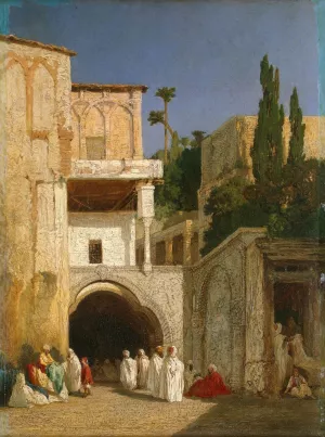 Before a Mosque by Alexandre-Gabriel Decamps - Oil Painting Reproduction