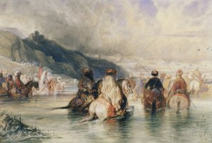 Crossing the River by Alexandre-Gabriel Decamps Oil Painting