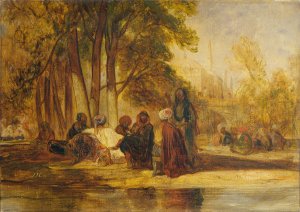 Eastern Figures Reposing by Alexandre-Gabriel Decamps Oil Painting