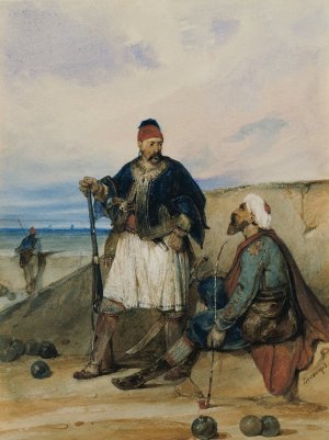 Eastern Soldiers by Alexandre-Gabriel Decamps Oil Painting