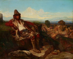 Goatherd of the Abruzzi by Alexandre-Gabriel Decamps Oil Painting