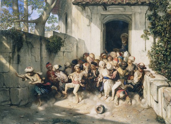 Out of School  by Alexandre-Gabriel Decamps - Hand-Painted Oil Painting Reproduction