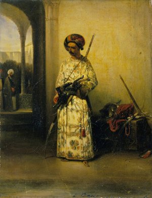 Soldier of the Guard of a Vizier by Alexandre-Gabriel Decamps Oil Painting