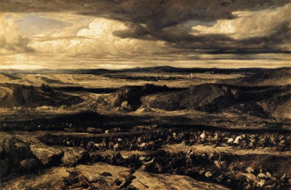 The Defeat of the Cimbri by Alexandre-Gabriel Decamps - Hand-Painted Oil Painting Reproduction