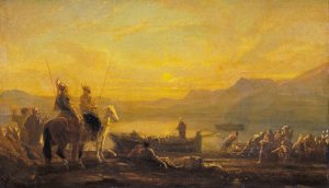 The Miraculous Draught of Fishes by Alexandre-Gabriel Decamps Oil Painting