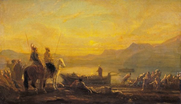 The Miraculous Draught of Fishes  by Alexandre-Gabriel Decamps - Hand-Painted Oil Painting Reproduction