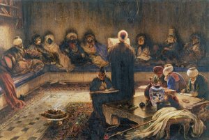 The Reading of a Firman by Alexandre-Gabriel Decamps Oil Painting