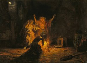 The Witches in Macbeth by Alexandre-Gabriel Decamps Oil Painting