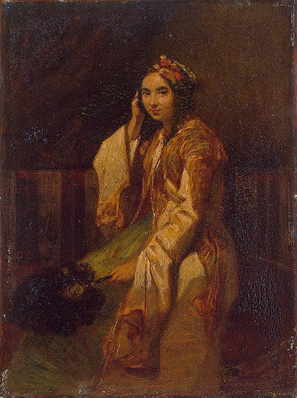 Woman in Oriental Dress by Alexandre-Gabriel Decamps - Hand-Painted Oil Painting Reproduction