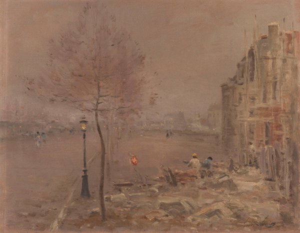 Main Product Photo of Boulevard Berthier, le soir  Painting by Alexandre Gaston Guignard
