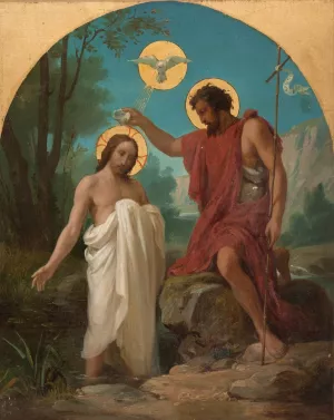 Le Bapteme du Christ by Alexandre Grellet Oil Painting