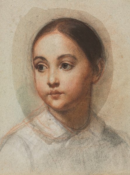 Main Product Photo of Head of a Young Girl  Painting by Alexandre Hesse
