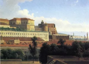 The Palazzo Reale and the Harbor, Naples Oil painting by Alexandre-Hyacinthe Dunouy