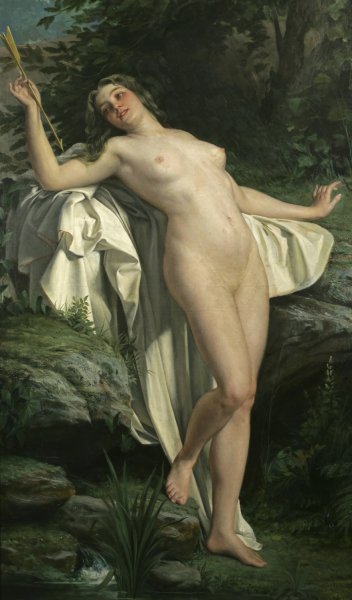 Diana At Her Bath by Alexandre Jacques Chantron - Hand-Painted Oil Painting Reproduction