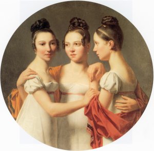 Les Trois Graces by Alexandre Jean Dubios Drahonet Oil Painting