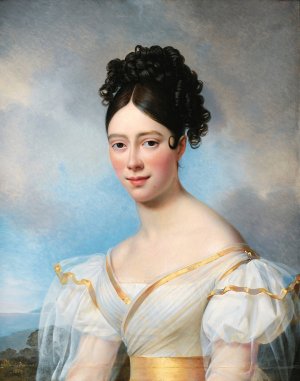 Presumed portrait of Maria Malibran by Alexandre-Jean Dubois-Drahonet Oil Painting