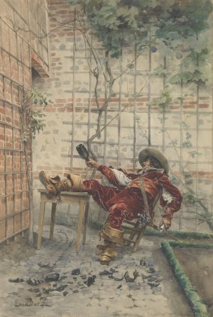 In His Cups by Alexandre-Louis Leloir Oil Painting