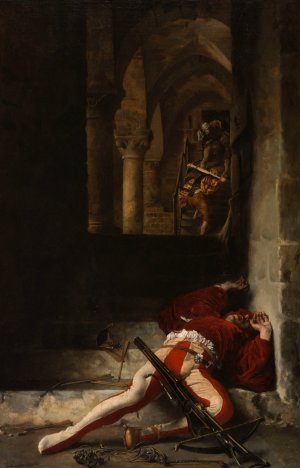 Le Guet-apens by Alexandre-Louis Leloir Oil Painting