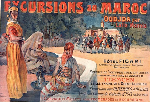 Excursions au Maroc  by Alexandre Lunois - Hand-Painted Oil Painting Reproduction