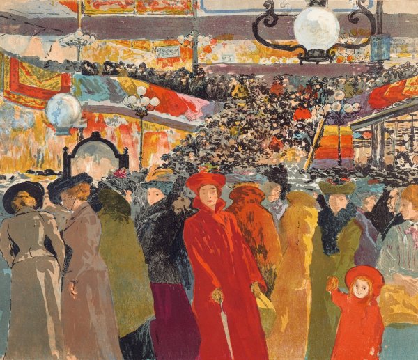 The Fancy Goods Store  by Alexandre Lunois - Hand-Painted Oil Painting Reproduction