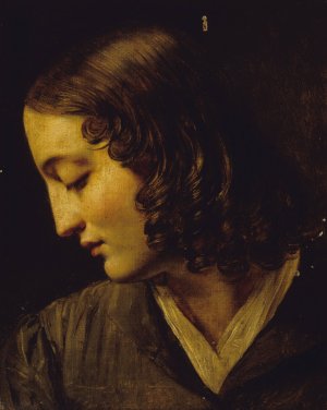 Madame Colin de profil. by Alexandre Marie Colin Oil Painting