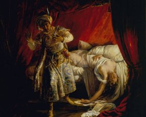 Othello and Desdemona by Alexandre Marie Colin Oil Painting