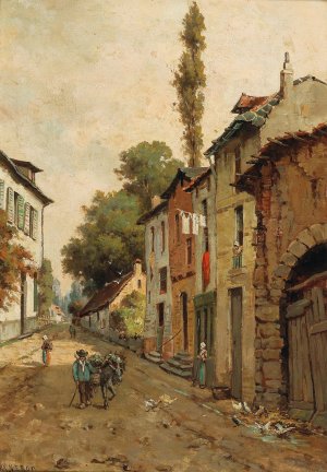 Street Scene by Alexandre Rene Veron Oil Painting