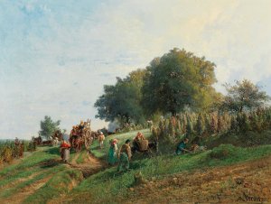 The Harvest by Alexandre Rene Veron Oil Painting