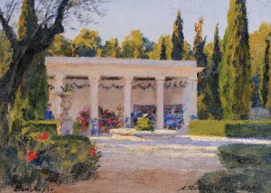 A Loggia In The Ben Negro Park In Bizerte by Alexandre Roubtzoff Oil Painting