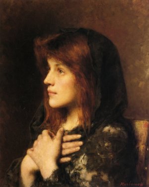 Contemplation by Alexei Harlamoff Oil Painting