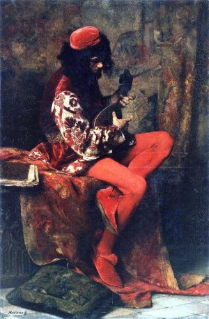 Musician from Naples by Alexei Harlamoff Oil Painting