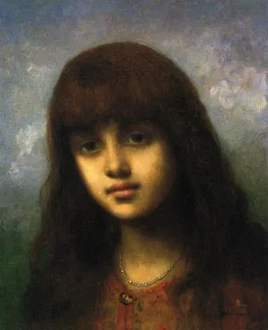 My Little Model by Alexei Harlamoff Oil Painting