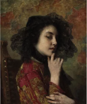 Portrait of a Georgian Princess by Alexei Harlamoff Oil Painting