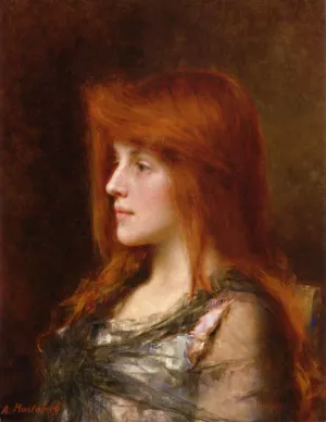 Portrait of a Young Beauty by Alexei Harlamoff Oil Painting