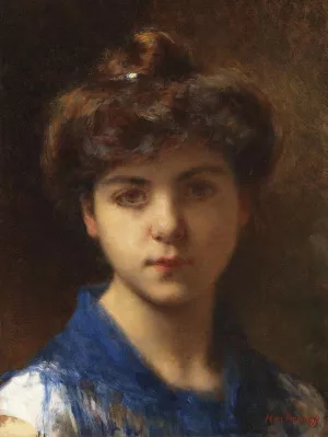 Portrait of a Young Girl painting by Alexei Harlamoff