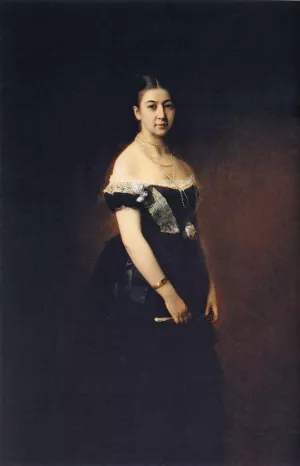 Portrait of E. A. Tretyakova by Alexei Harlamoff Oil Painting