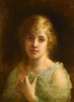 Portrait of Felia Litvinne by Alexei Harlamoff Oil Painting
