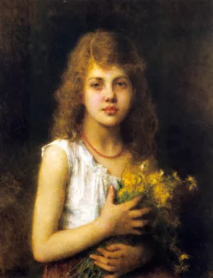 Spring Flowers by Alexei Harlamoff - Oil Painting Reproduction