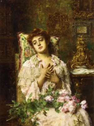 The Absent Lover by Alexei Harlamoff Oil Painting